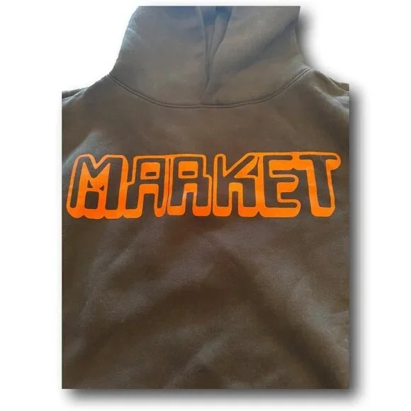 Market Mens Black Pullover Graphic Hoodie Size: Medium BNWOT
